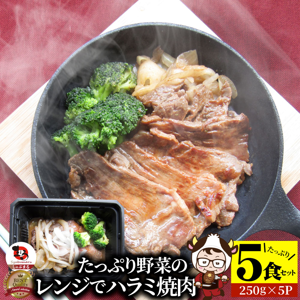 肉セット 【6/1(土)24h限定★エントリーで最大P20倍】レンジで牛ハラミ焼肉 5食(250g×5) 低糖質 たっぷり野菜のハラミ焼肉 やきにく ハラミ タレ 赤身 はらみ 秘伝 焼肉 ランキング1位 惣菜 お家焼肉 肉 食材 セット 冷凍 惣菜 あす楽 業務用 温めるだけ レンチン 冷食 送料無料