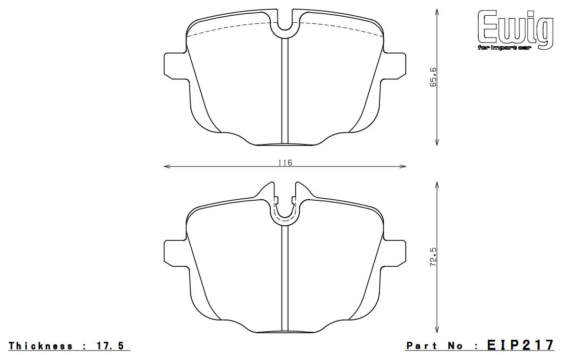 ENDLESS エンドレス ブレーキパッド Ewig MX72 リア BMW M6 6C44M F06 Gran Coupe EIP217MX72