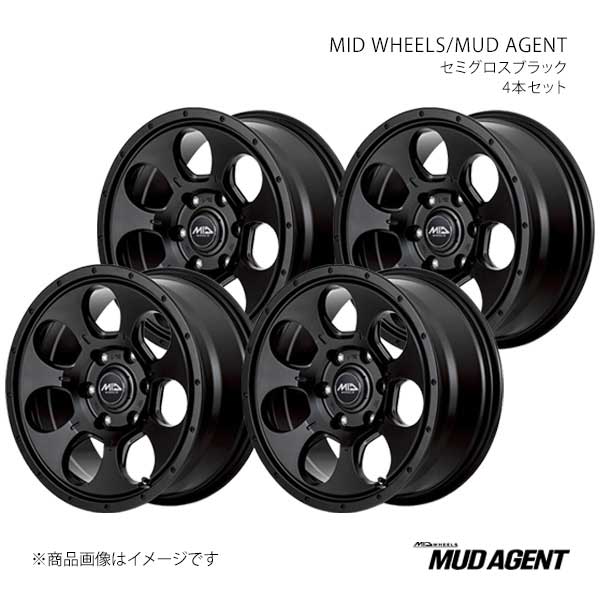 【15インチ 6H139.7 6.0J +33】アルミホイール4本セット ボンゴブローニイバン 200系 MID WHEELS/MUD AGENT SBK L19A5606D333030N×4