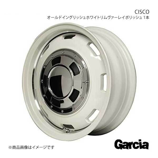 【14インチ 4H100 4.5J +45】ホイール1本 AZワゴン/AZワゴンカスタムスタイル MJ23S Garcia/CISCO オールドイングリッシュホワイトリムヴァーレイポリッシュ