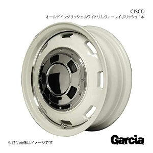 【14インチ 4H100 4.5J +45】ホイール4本セット ワゴンRスティングレー MH34/44 TB/4WD Garcia/CISCO Old English Whiteリムヴァーレイポリッシュ