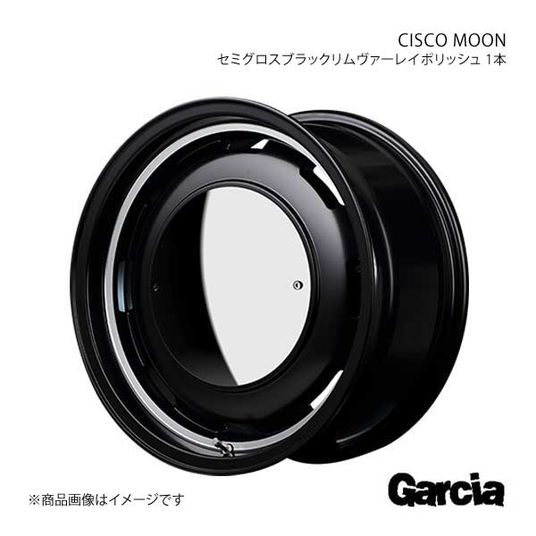 【14インチ 4H100 4.5J +45】アルミホイール1本 ラパン(ショコラ含む) HE33S Garcia/CISCO MOON セミグロスブラックリムヴァーレイポリッシュ
