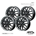 【15インチ 4H100 4.5J +45】アルミホイール4本セット ミラ イース 350/360系 MID WHEELS/EXE7 グロスブラック/ラインポリッシュ(2)