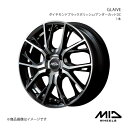 【16インチ 4H100 6.0J +43】アルミホイール1本 マーチ 13系 MID WHEELS/GLAIVE ダイヤモンドブラックポリッシュ/アンダーカットDC