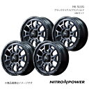 【16インチ 4H100 6.0J +40】アルミホイール4本セット キューブ 12系 NITRO POWER/H6 SLUG セミグロスガンメタ/フランジDC/リムヴァーレイポリッシュ(2)