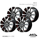 【15インチ 4H100 4.5J +45】アルミホイール4本セット ミラ イース 300/310系 MID WHEELS/RX-01 ブラックポリッシュ/アン...