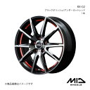 【15インチ 4H100 4.5J +45】アルミホイール1本 タント LA650S/LA660S MID WHEELS/RX-02 ブラックポリッシュ/アンダーカットレッド(2)