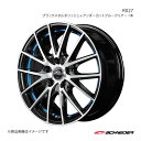 【12インチ 4H100 4B +42】アルミホイール1本 ピクシススペース 570系 SCHNEIDER/RX27 ブラックメタリックポリッシュ+アンダーカットブルークリアー(2)