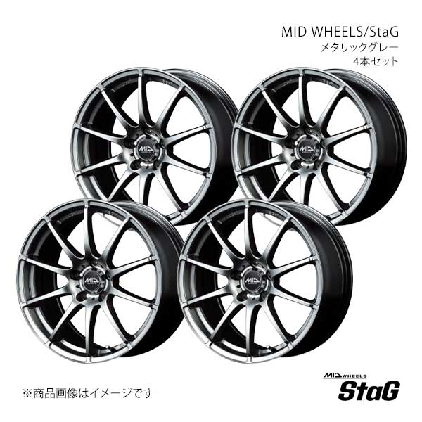 【17インチ 5H100 7.0J +53】アルミホイール4本セット レガシィB4 BL5/BLE MID WHEELS/StaG MGR S766770533530A0N×4