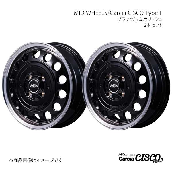 【14インチ 4H100 4.5J +45】アルミホイール2本セット YRV M201G/M211G MID WHEELS/Garcia CISCO TypeII BRP D70644543345BKP0×2