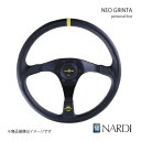 NARDI ナルディ personal(パーソナル) TROPHY(トロフィー) ブラックレザー/イエローステッチ/イエローロゴ/ブラックスポーク 直径350m...