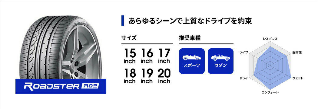 RYDANZ レイダン タイヤ 1本 ROADSTER R02 255/40R20 101W XL Z0119 タイヤ単品