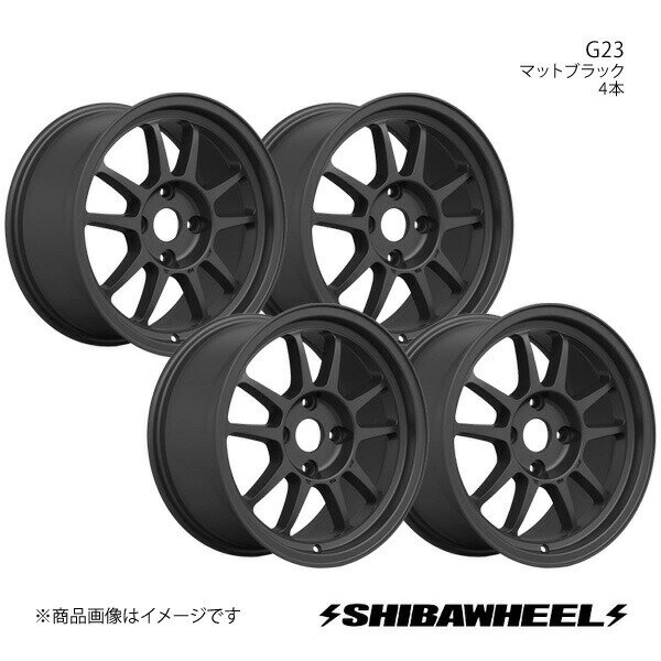 SHIBATIRE シバタイヤ シバホイール G23 アルミホイール4本セット 15×8.0J 4-100 INSET30 マットブラック G15-11MB×4