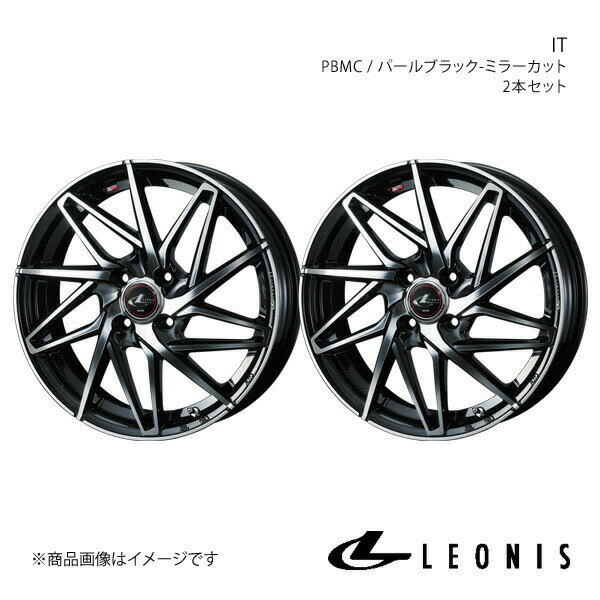 【17インチ 4H100 6.5J +50】アルミホイール2本セット フィット GK3/GK4/GK5/GK6/GP5/GP6 LEONIS/IT PBMC 0040586×2