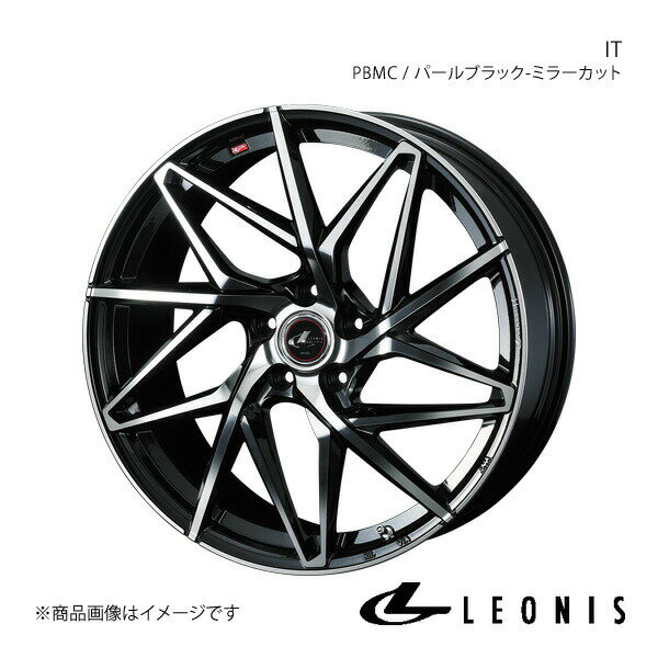 【19インチ 5H114.3 8.0J +43】 アルミホイール1本 マークX 130系 FR LEONIS/IT PBMC(パールブラック/ミラーカット) 0040625