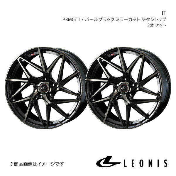 【15インチ 5H100 6.0J +45】アルミホイール2本セット プレミオ 260系 LEONIS/IT PBMC/TI 0040567×2