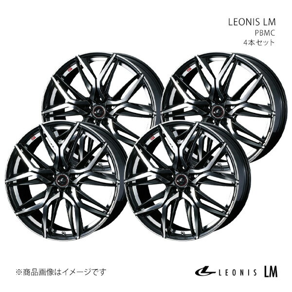 【15インチ 5H100 6.0J +45】ホイール4本セット ウィッシュ 20系(2.0Z除く) LEONIS LM パールブラックミラー 0040781×4(2)