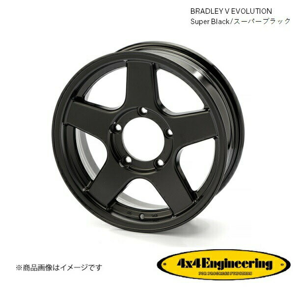 ブラッドレーVエボリューション 16インチ 5穴 5H 139.7 5.5J +22 ジムニ— ホイール 4本 スーパーブラック BRADLEY V EVOLUTION