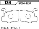 ACRE アクレ ブレーキパッド リアルレーシング(競技専用) リア オートザムAZ-3 EC5SA ABS付き 136