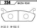 ACRE アクレ ブレーキパッド ダストレスリアル リア オートザムAZ-3 EC5SA ABS付き 234