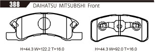 ACRE アクレ ブレーキパッド レーシングプロ(競技専用) フロント ピクシススペース L585A 4WD 388 3