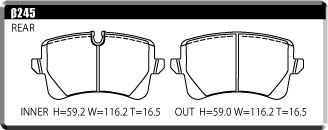 ACRE アクレ ブレーキパッド PC3200(競技専用) リア AUDI A6 C7 2.0 TFSI/2.0 HYBRID β245