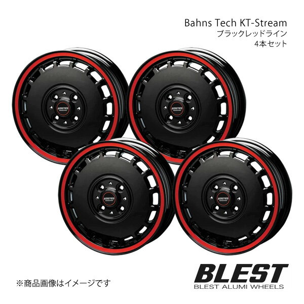 Bahns Tech KT-Stream ツイン アルミホイール 4本セット 【12×4.0B 4-100 +43 ブラックレッドライン】