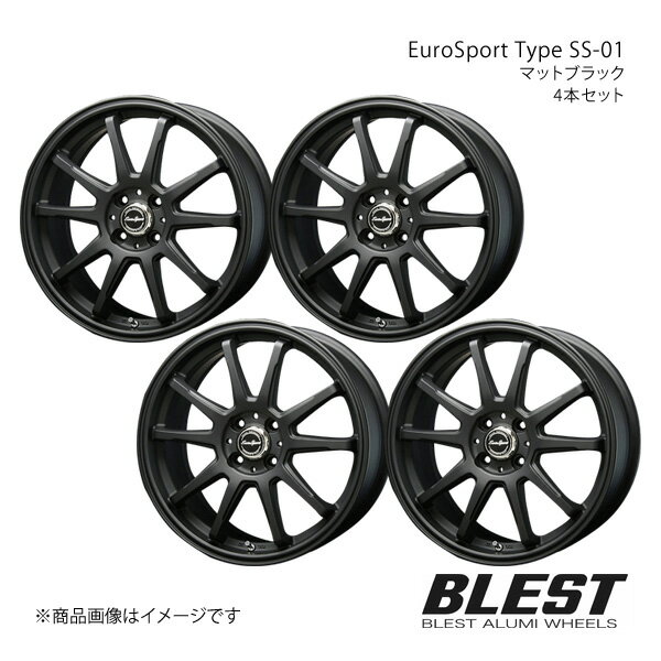 EuroSport Type SS-01 ミラ L275 アルミホイール 4本セット 【16×5.0J 4-100 +45 マットブラック】