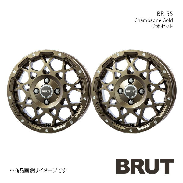 BRUT ブルート BR-55 NV200バネット 20系 アルミホイール2本セット 【14×5.0J 4-114.3 +42 シャンパンゴールド】TRISTAR トライスター