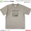 楽天車高調　カー用品専門店　車楽院Codetech コードテック Volkswagen ORGANIC COTTON T-SHIRTS ベージュ XLサイズ CO-KVW-2352B