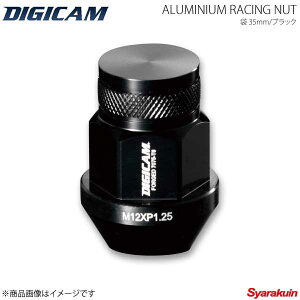 DIGICAM デジキャン アルミレーシングナット 袋タイプ P1.25 19HEX 35mm ブラック 20本入 ジムニーシエラ JB74W H30/7〜 AN6F3512BK-DC