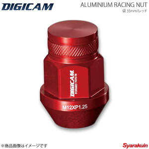 DIGICAM デジキャン アルミレーシングナット 袋タイプ P1.25 19HEX 35mm レッド 20本入 ジムニー JA64W H30/7〜 AN6F3512RE-DC