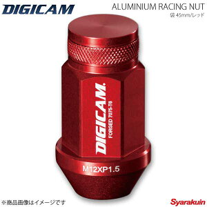 DIGICAM デジキャン アルミレーシングナット 袋タイプ P1.25 19HEX 45mm レッド 20本入 ジムニー JA22W H7/10〜H10/9 AN6F4512RE-DC