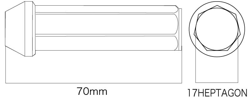 DIGICAM クロモリレーシングナット 袋タイプ P1.5 7角 17HEPTAGON 70mm ブラック 16本入 ブーン M300S/M301S/M310S H18/12〜H22/1 CN7F7015BK-DC×4