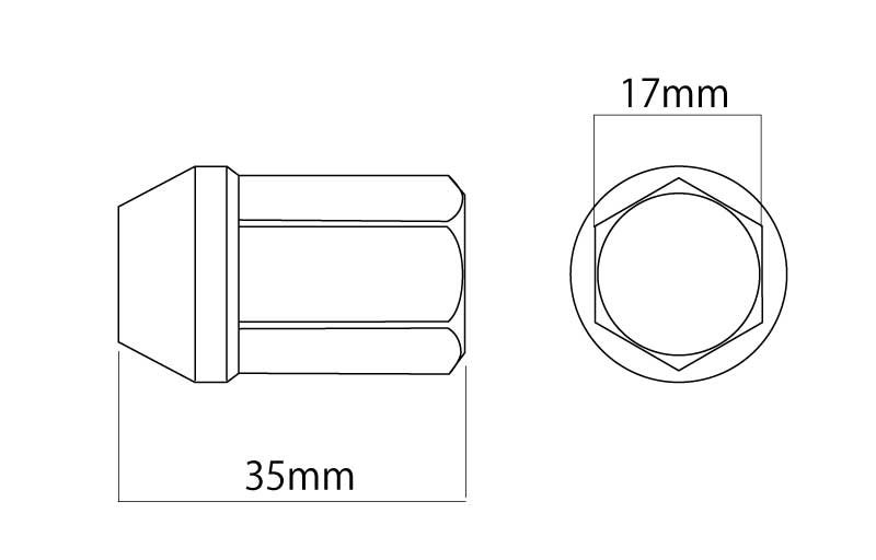 DIGICAM デジキャン チタンレーシングナット 袋タイプ M12 P1.25 6角 17HEX 35mm チタン 20本入 スカイライン ER34/HR34/ENR34 H10/5〜H12/7 TNF12-DIGICAM