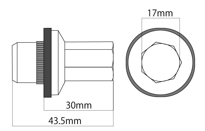 DIGICAM チタンレーシングナット TOYOTA純正用ストレートナット 袋 M12 P1.5 7角 43.5mm 16本入 ピクシススペースカスタム L575A/L585A H23/9〜 TNF15-TOYOTA16