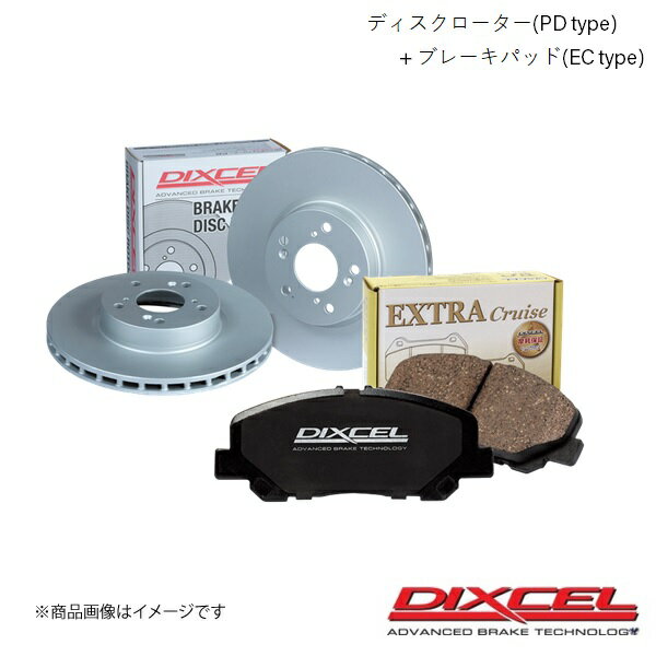 DIXCEL/ディクセル ディスクローターPD+ブレーキパッドEC セット ジャスティ M910F 20/09～ 電動パーキングブレーキ付 フロント 3818037S+351102