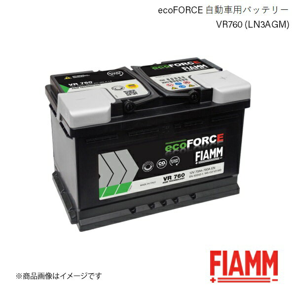 FIAMM/フィアム ecoFORCE AGM 自動車バッテリー BMW 1シリーズ E87 116i 2009.01-2011.06 VR760 LN3AGM 7906200