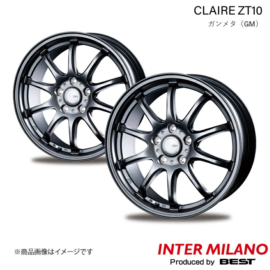 INTER MILANO/インターミラノ CLAIRE ZT10 フォレスター SJ系 ホイール 2本【17×7.0J 5-100 INSET48 ガンメタ】
