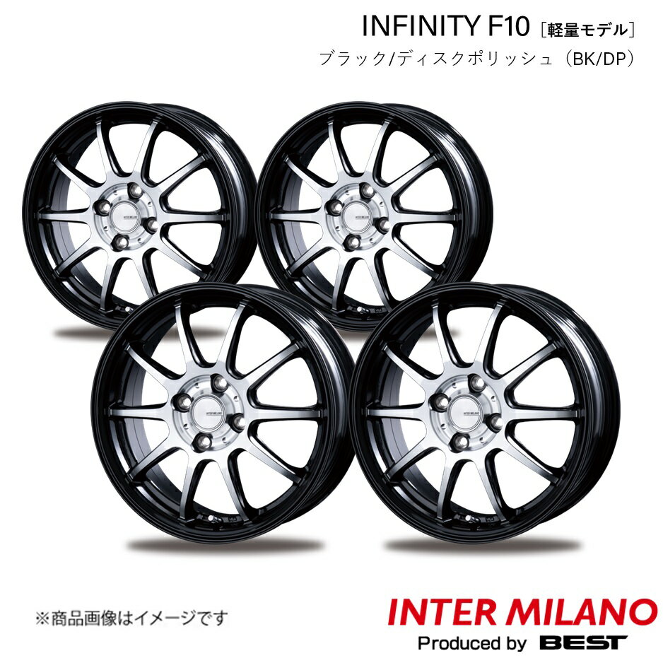 INTER MILANO/インターミラノ INFINITY F10 ロッキー A200系 ホイール 4本【16×6.0J 4-100 INSET43 ブラック/ディスクポリッシュ】