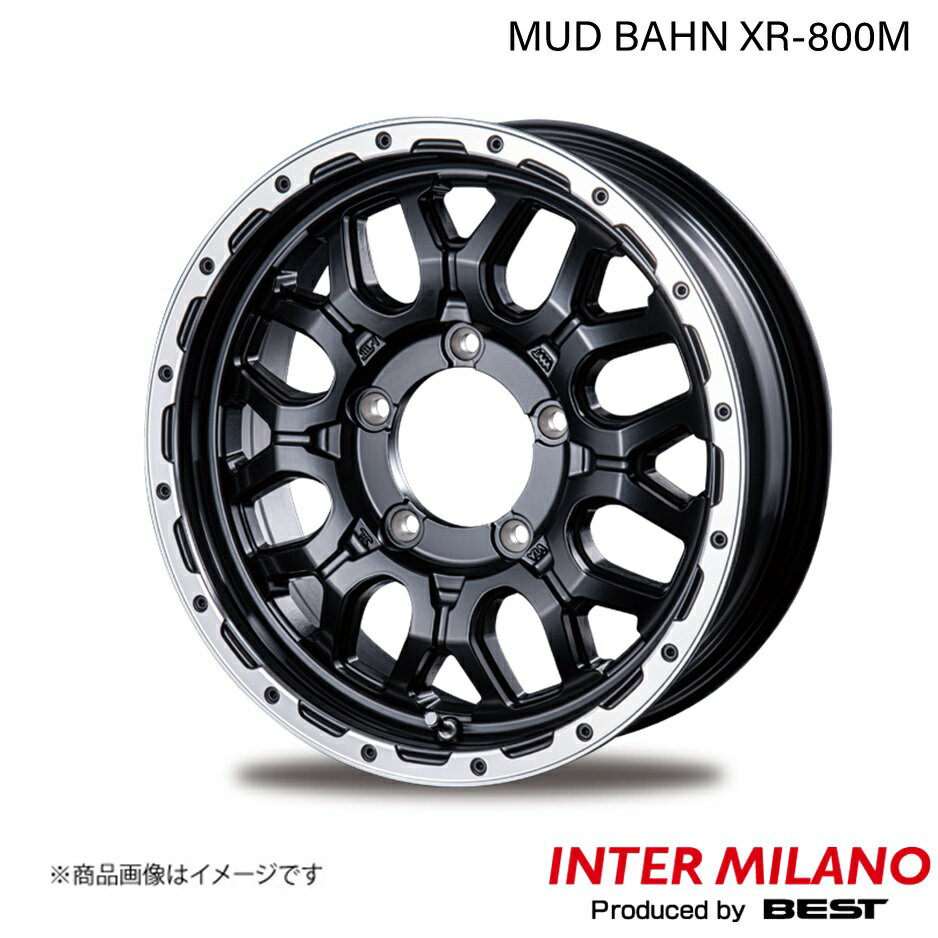 INTER MILANO/インターミラノ MUD BAHN XR-800M ジムニー JB64W ホイール 1本【16×5.5J 5-139.7 INSET20 マットブラック/リムポリッシュ】