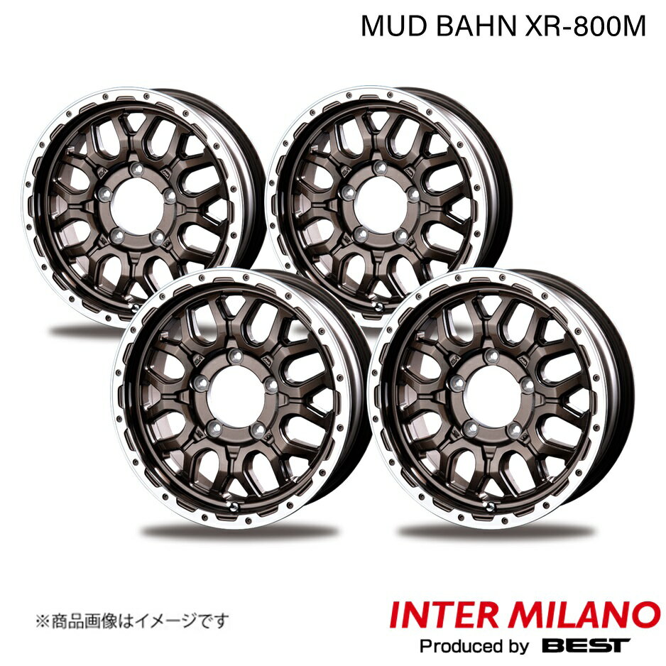 INTER MILANO/インターミラノ MUD BAHN XR-800M ジムニー JB23W ホイール 4本【16×5.5J 5-139.7 INSET20 グロスブロンズリムポリッシュ】