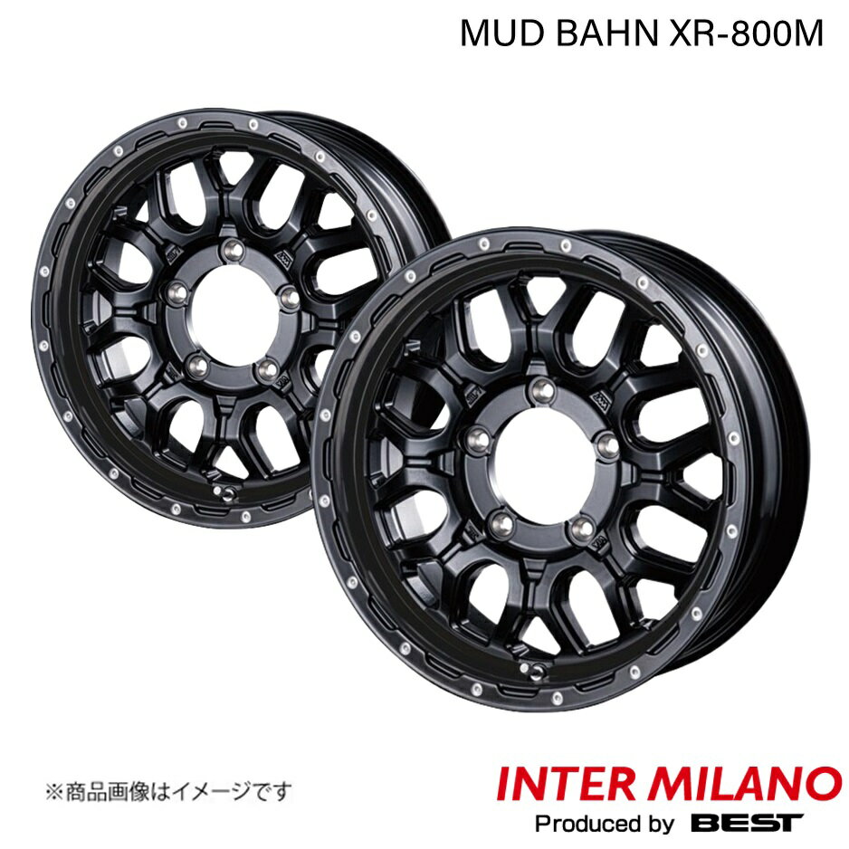 INTER MILANO/インターミラノ MUD BAHN XR-800M ジムニー JB64W ホイール 2本【16×5.5J 5-139.7 INSET20 マットブラックピアスポリッシュ】