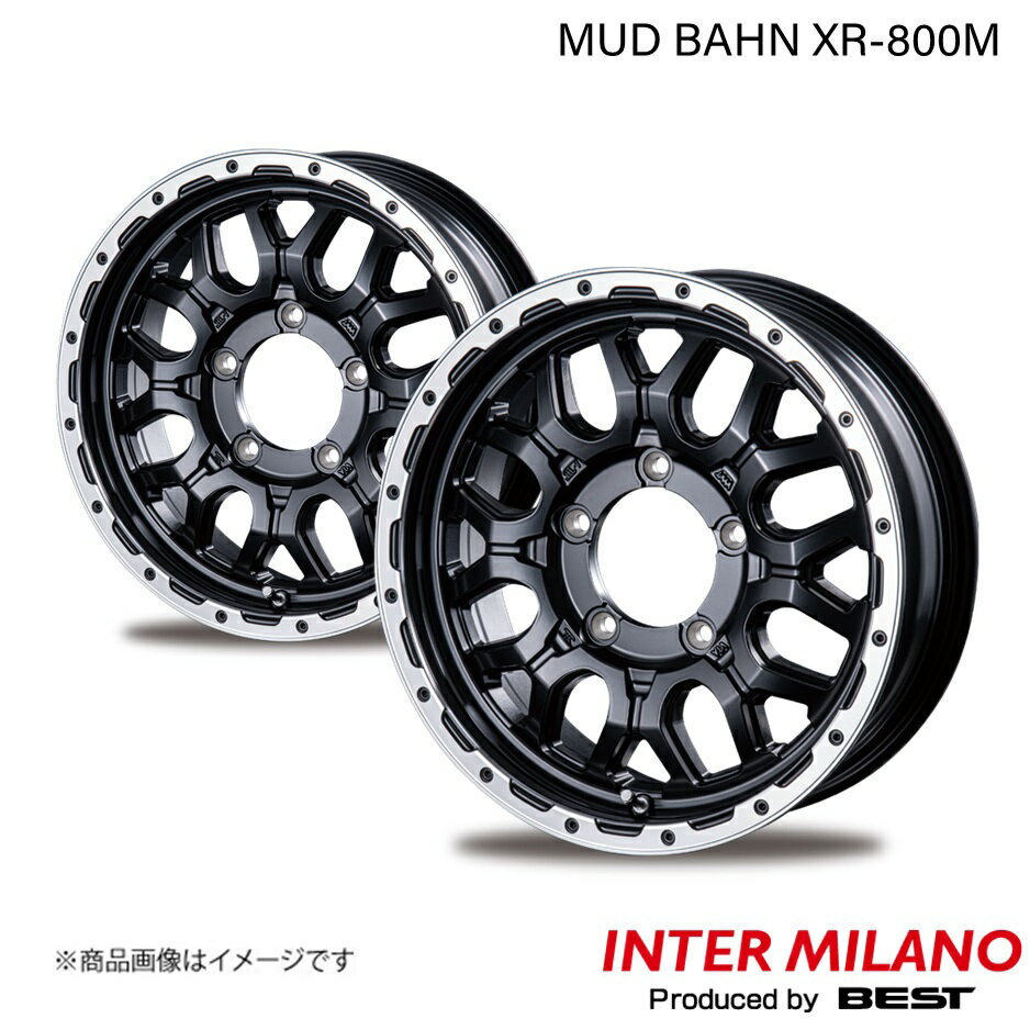 INTER MILANO/インターミラノ MUD BAHN XR-800M ジムニー JB23W ホイール 2本【16×5.5J 5-139.7 INSET20 マットブラック/リムポリッシュ】