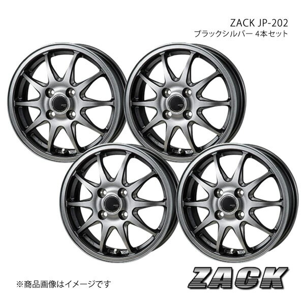 ZACK JP-202 MRワゴンWit MF33S 2013/7～ アルミホイール4本セット 【14×4.5J 4-100 +45 ブラックシルバー】