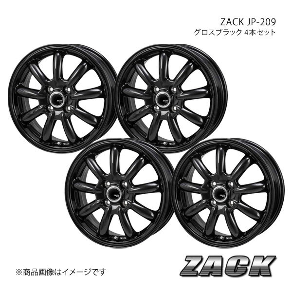 ZACK JP-209 デリカミニ B3系 2023/5～ 純正/推奨タイヤサイズ:4WD 165/60-15 アルミホイール4本セット 【15×4.5J 4-100 45 グロスブラック】