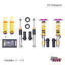 ■メーカーKW/カーヴェー ■製品車高調整式サスペンションキット ■シリーズClubsport/クラブスポーツ ■商品名V3 Clubsport ■自動車メーカーVolkswagen/フォルクスワーゲン ■車種Golf7 ■型式AU/AUV ■車種備考DCC無し IRS車 サスペンションストラット径55mm ■モデルセダン 4WD ■年式(月/年)11/12- ■許容耐荷重Front-1090 ■許容耐荷重Rear-1010 ■ダウン量Front35-65 ■ダウン量Rear40-65 ■備考※フロントストラットネジ式車高調、リアは、ショックとスプリング単体。(リア車高調式)※電子制御式ダンパー付き車の場合、別売のキャンセラーが必要。※フロントストラット外径54,6mmの車両用。※縮み側の減衰力はアジャストメントダイアルによって簡単に調整可能です。伸び側はピストンロッドの先端からのみ調整可能です。※クラブスポーツのトップマウントはフロントのみの設定。 ■商品説明妥協なきモータースポーツの技術を、ストリートにフィードバックKW Clubsport 車高調キットは、最先端のレーシングテクノロジーと日常生活での使いやすさを融合させました。日常での快適性はそのままに、スポーツ走行やサーキット走行などで、車両の持つ潜在能力を引き出します。KW Clubsport 車高調キットは、世界一過酷なサーキットとして有名なニュルブルクリンク北コース(ノルドシュライフェ/全長20.8km)をホームコースとして開発しています。そのため、あらゆる路面状況やコーナー、アップダウンに対応したセッティングが可能です。レースシーンをサポートするサスペンションメーカーがあまたある中、KWはかの有名なADACチューリッヒ24時間レース(通称ニュルブルクリンク24時間レース)を10年間で6度も制し、ADAC GTマスターズ選手権でも2011年に優勝しています。また、VLN(ニュル耐久選手権シリーズ)では70チーム以上がKWのサスペンションを採用しています。これらのレースチームから蓄積されたデータが、KWの経験となり開発とセッティングに反映されています。V3 Clubsport車高調キットとV4 Clubsport車高調キット(サブタンク付き)は、ユーザーの好みに応じて細かくセッティングが可能です。タイヤの銘柄やグリップ力、車両のアライメントや車高などに合わせて、ベストなセッティングを見つけることが出来ます。伸び側と縮み側の減衰力はそれぞれ独立して調整できます。また、一部車種を除き、キャンバーやキャスターの調整機能付きトップマウントが付属しています。【V3 Clubsport】伸び側の減衰力は16段階に、縮み側(低速域)の減衰力は12段階に、それぞれ独立して調整ができます。これらの調整機能により、車両重量やタイヤ＆ホイールの特性、あらゆる路面状況に合わせて、セッティングが可能になります。＊ネジ式車高調＊キャンバー調整付きフロントトップマウント付属※一部車種を除く＊減衰力2way調整式　伸び側−16段　縮み側−12段＊車種毎に開発＆セッティングした専用設計＊耐久性と強度に優れたステンレスケース「inox-line」を採用※一部車種はアルミ製ステンレスケースを採用＊シムタイプとは異なる独自のバルブ構造を採用しヘタリに強い【V4 Clubsport】ニュルブルクリンク北コース(ノルドシュライフェ)での実走行と、7ポストリグでのシミュレーションによるテストを繰り返して開発しています。伸び側の減衰力は16段階に、縮み側(低速域)の減衰力は6段階、縮み側(高速域)の減衰力は14段階に、それぞれ独立して調整ができます。これらの調整機能により、車両前後の重量バランスやタイヤ＆ホイールの特性、シャーシの補強状況等、すべてを考慮したセッティングが可能になります。＊ネジ式車高調＊キャンバー調整付きフロントトップマウント付属※一部車種を除く＊減衰力3way調整式　伸び側−16段　縮み側(低速域)-6段　縮み側(高速域)-14段＊車種毎に開発＆セッティングした専用設計＊耐久性と強度に優れたステンレスケース「inox-line」を採用※一部車種はアルミ製ステンレスケースを採用＊シムタイプとは異なる独自のバルブ構造を採用しヘタリに強い ■納期メーカー取り寄せ品の為、通常即日〜4営業日以内に発送致します。 ※ ご注文前に必ずご確認下さい お急ぎの場合はご購入前に納期確認をお願い致します。 納期について ＊メーカー在庫が欠品の場合、1〜2ヶ月以上のお時間を頂く場合がございます。 ＊メーカーにて予告無く廃番、仕様変更になっている場合があります。 返品・キャンセルに関して ＊お客様都合による返品・キャンセル・商品の変更は一切お受けしておりません。 ＊在庫・納期・適合未確認でご購入された商品のキャンセルは一切お受けしておりません。 ＊代引きで納期が半年以上の商品をご注文の場合はキャンセルさせていただきます。別の決済方法でご注文下さい。