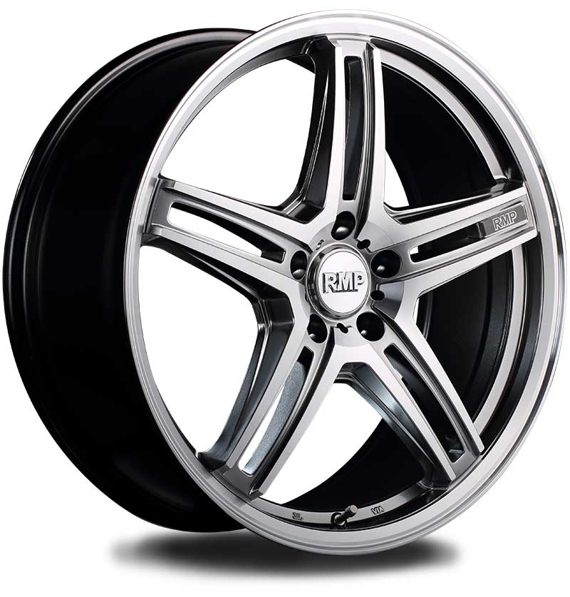 RMP/520F シビック FN2 タイプR EURO アルミホイール 4本セット【18×7J 5-114.3 INSET48 セミグロスブラック/リムポリッシュ】