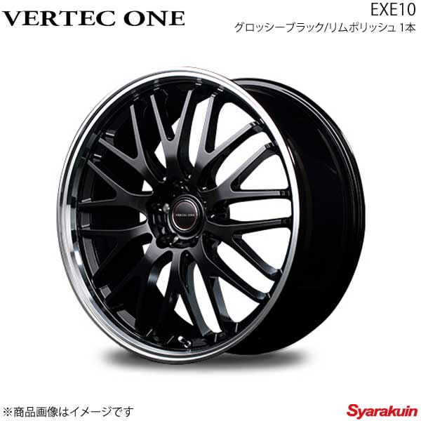 VERTEC ONE/EXE10 ギャランフォルティス(スポーツバック含む) CX4A/CY4A アルミホイール 1本 【17×7.0J 5-114.3 INSET50 グロッシーブラック/リムポリッシュ】