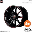 RMP RACING/R25 ノート/ノート e-Power/NISMO/NISMO S 12系 アルミホイール 4本セット 【16×6.0J 4-100 INSET43 ブラック/リムレッドライン】(2)